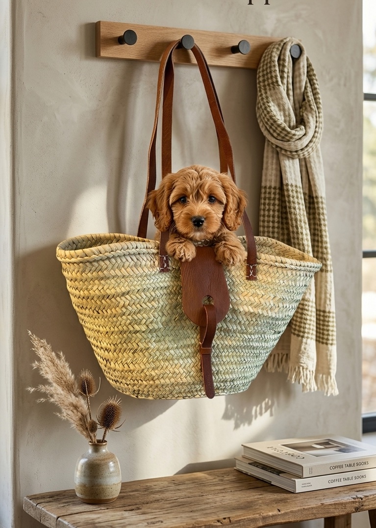 Handcrafted Moroccan straw tote bag