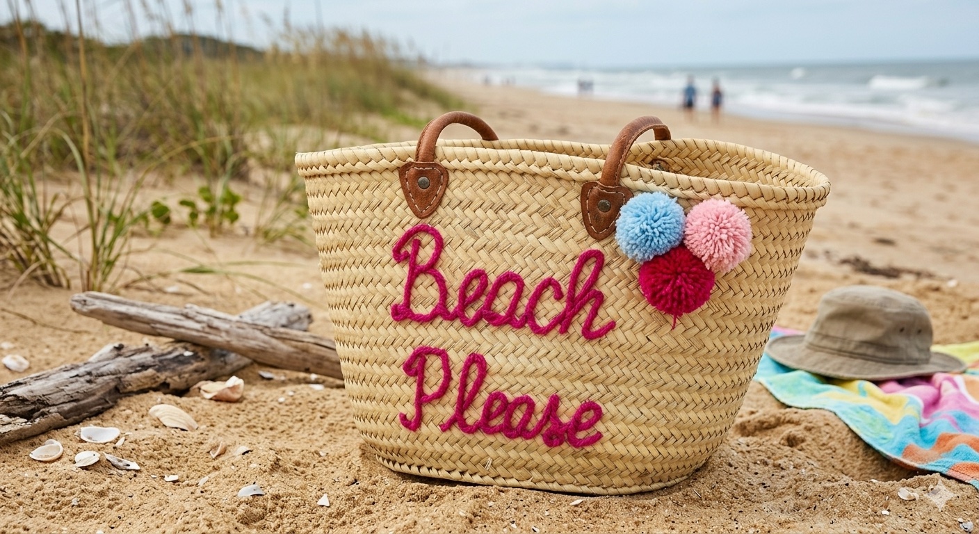 Natural tote at the beach